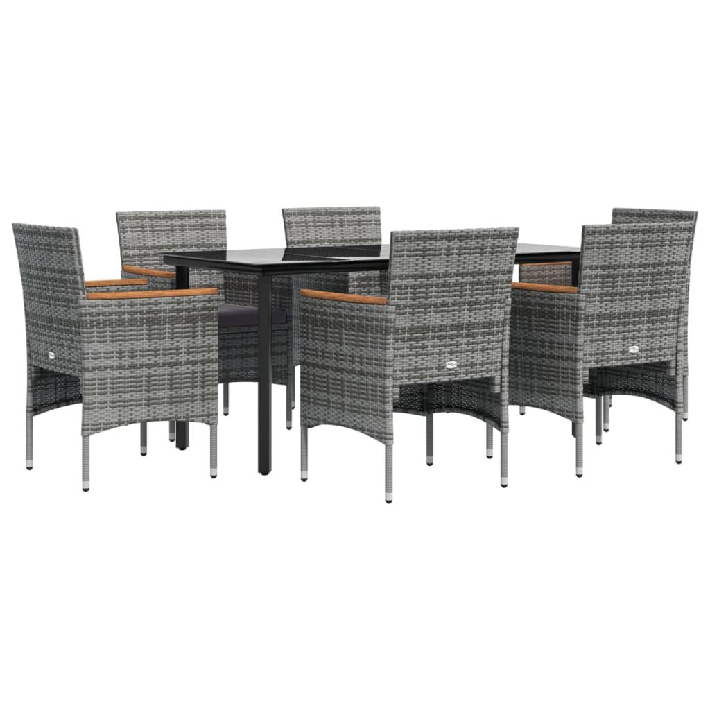 8720845764418_g_en_hd_1 vidaXL 7 Piece Garden Dining Set with Cushions Grey and Black - Image 3