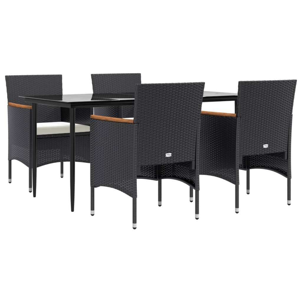 8720845764449_g_en_hd_1 vidaXL 5 Piece Garden Dining Set with Cushions Black - Image 3
