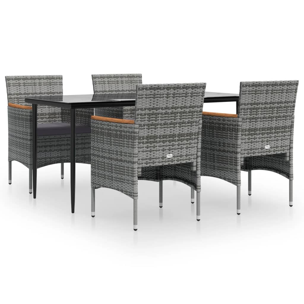 8720845764487_a_en_hd_1 vidaXL 5 Piece Garden Dining Set with Cushions Grey and Black - Image 2