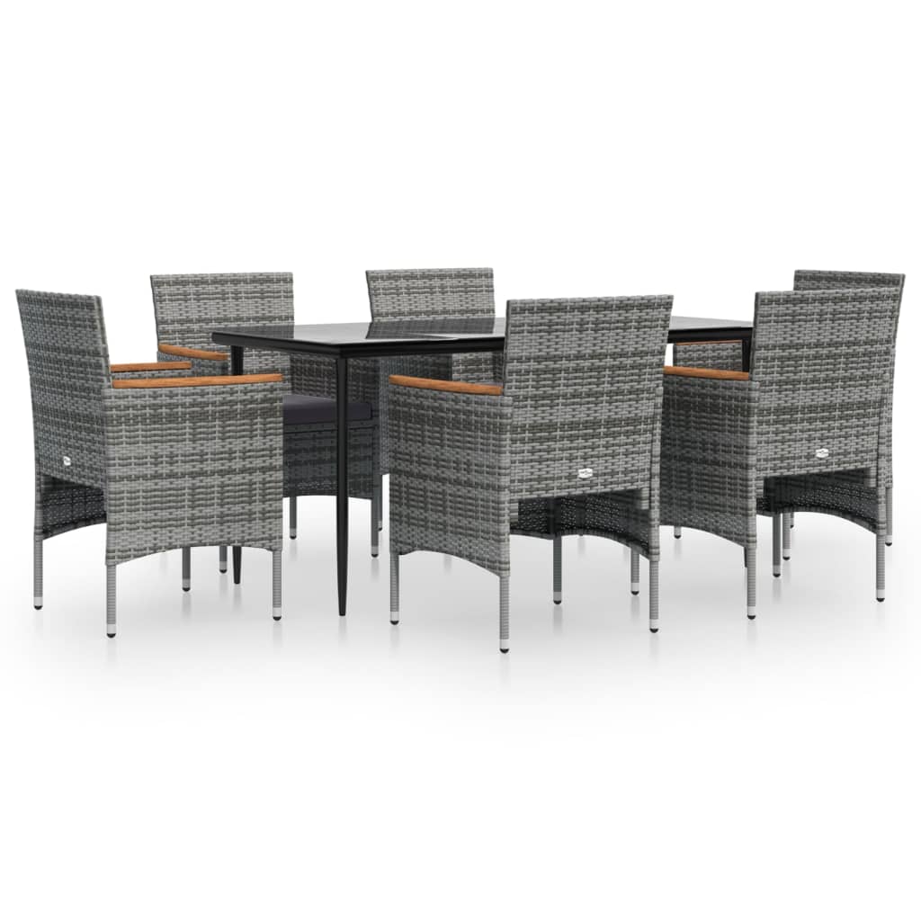 8720845764494_a_en_hd_1 vidaXL 7 Piece Garden Dining Set with Cushions Grey and Black - Image 2