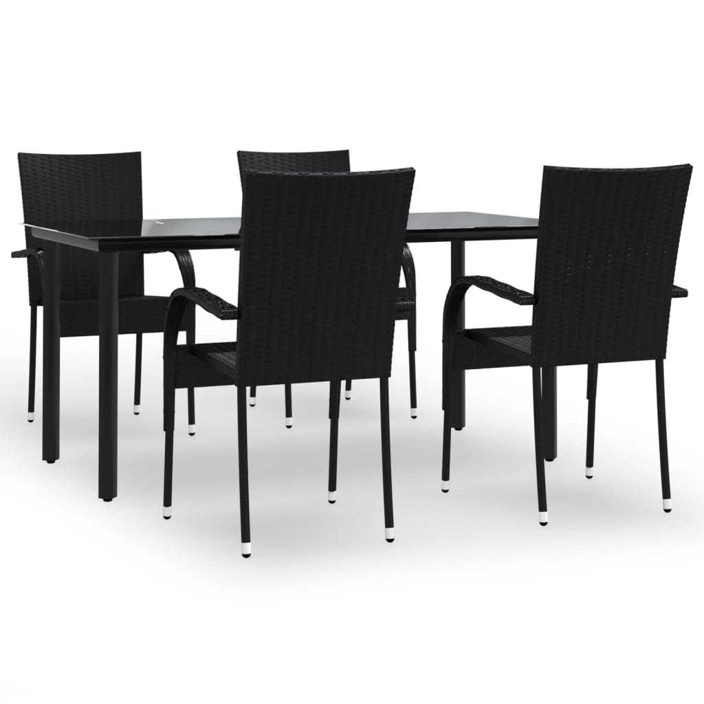 8720845764609_a_en_hd_1 vidaXL 5 Piece Garden Dining Set Black Poly Rattan - Image 2