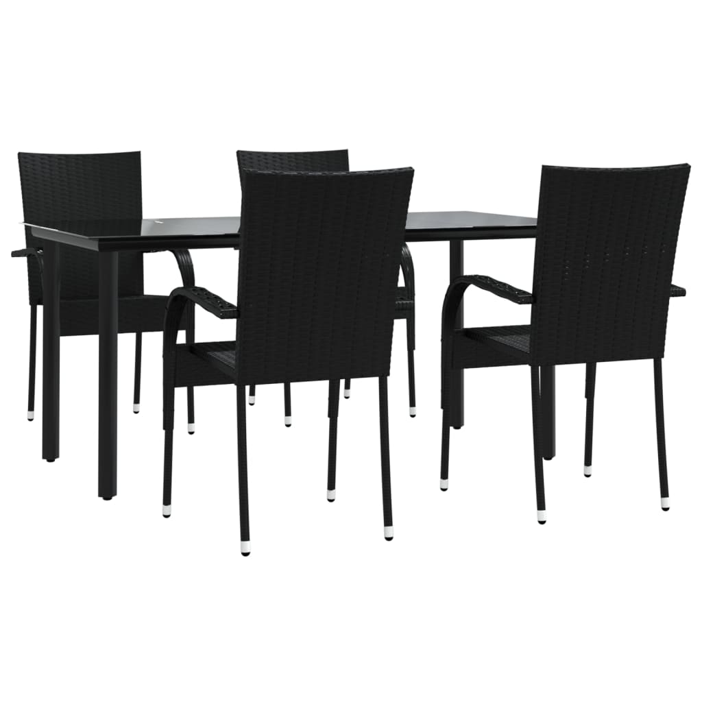 8720845764609_g_en_hd_1 vidaXL 5 Piece Garden Dining Set Black Poly Rattan - Image 3