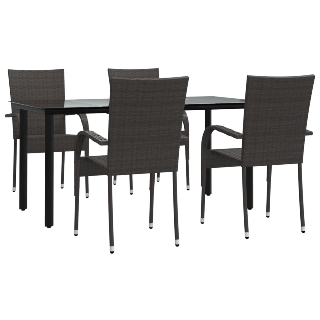 8720845764647_g_en_hd_1 vidaXL 5 Piece Garden Dining Set Brown Poly Rattan - Image 3