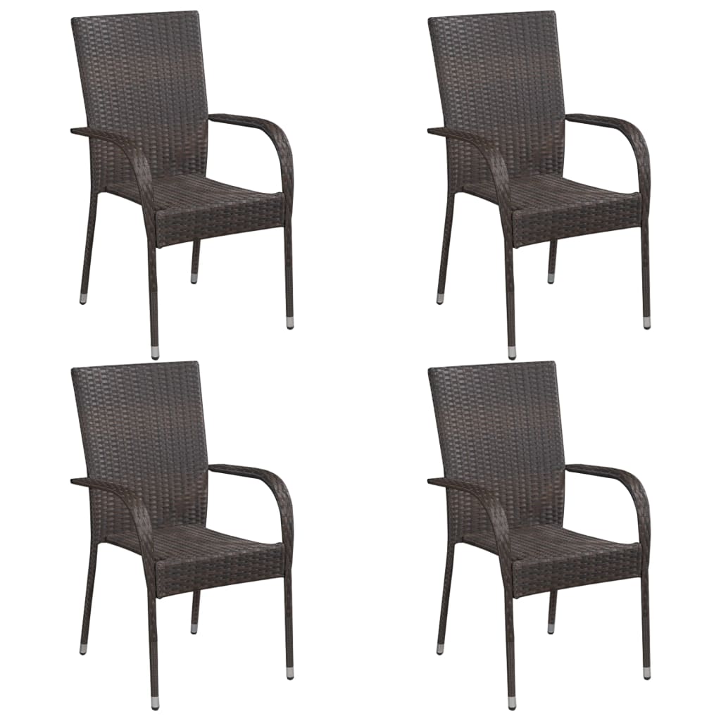 8720845764647_g_en_hd_2 vidaXL 5 Piece Garden Dining Set Brown Poly Rattan - Image 4