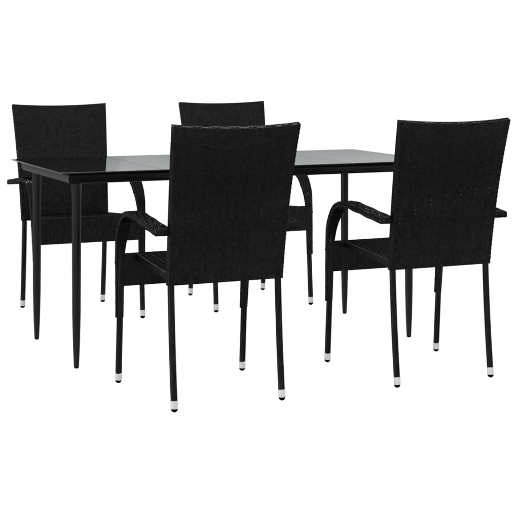 8720845764722_g_en_hd_1 vidaXL 5 Piece Garden Dining Set Black Poly Rattan - Image 3