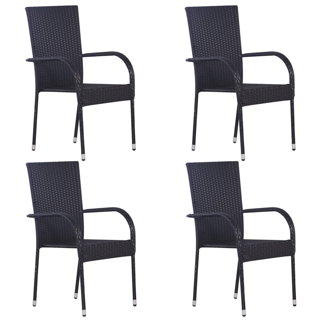 8720845764722_g_en_hd_2 vidaXL 5 Piece Garden Dining Set Black Poly Rattan - Image 4