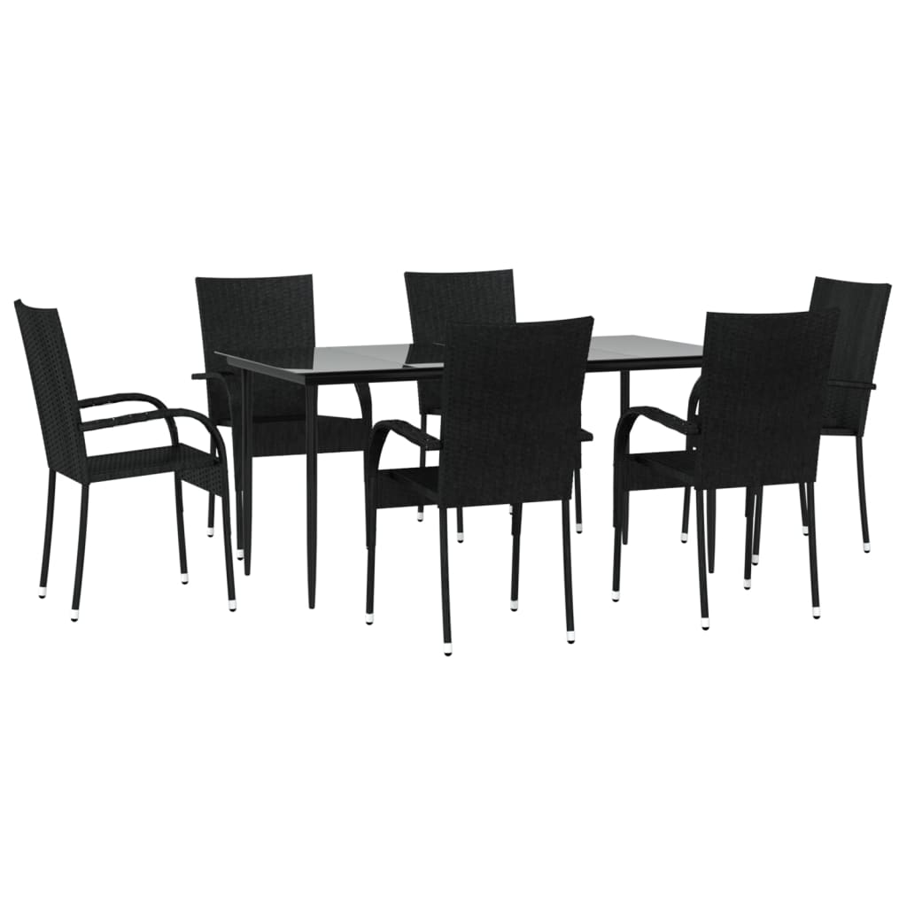 8720845764739_g_en_hd_1 vidaXL 7 Piece Garden Dining Set Black Poly Rattan - Image 3