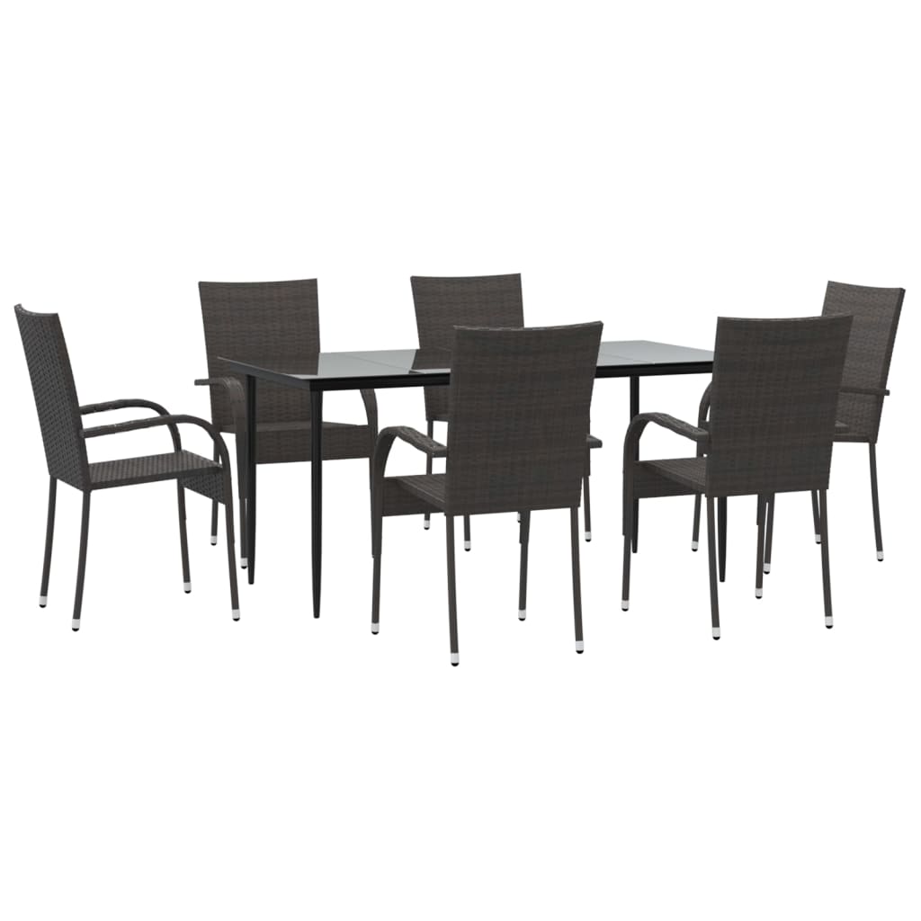 8720845764777_g_en_hd_1 vidaXL 7 Piece Garden Dining Set Brown Poly Rattan - Image 3