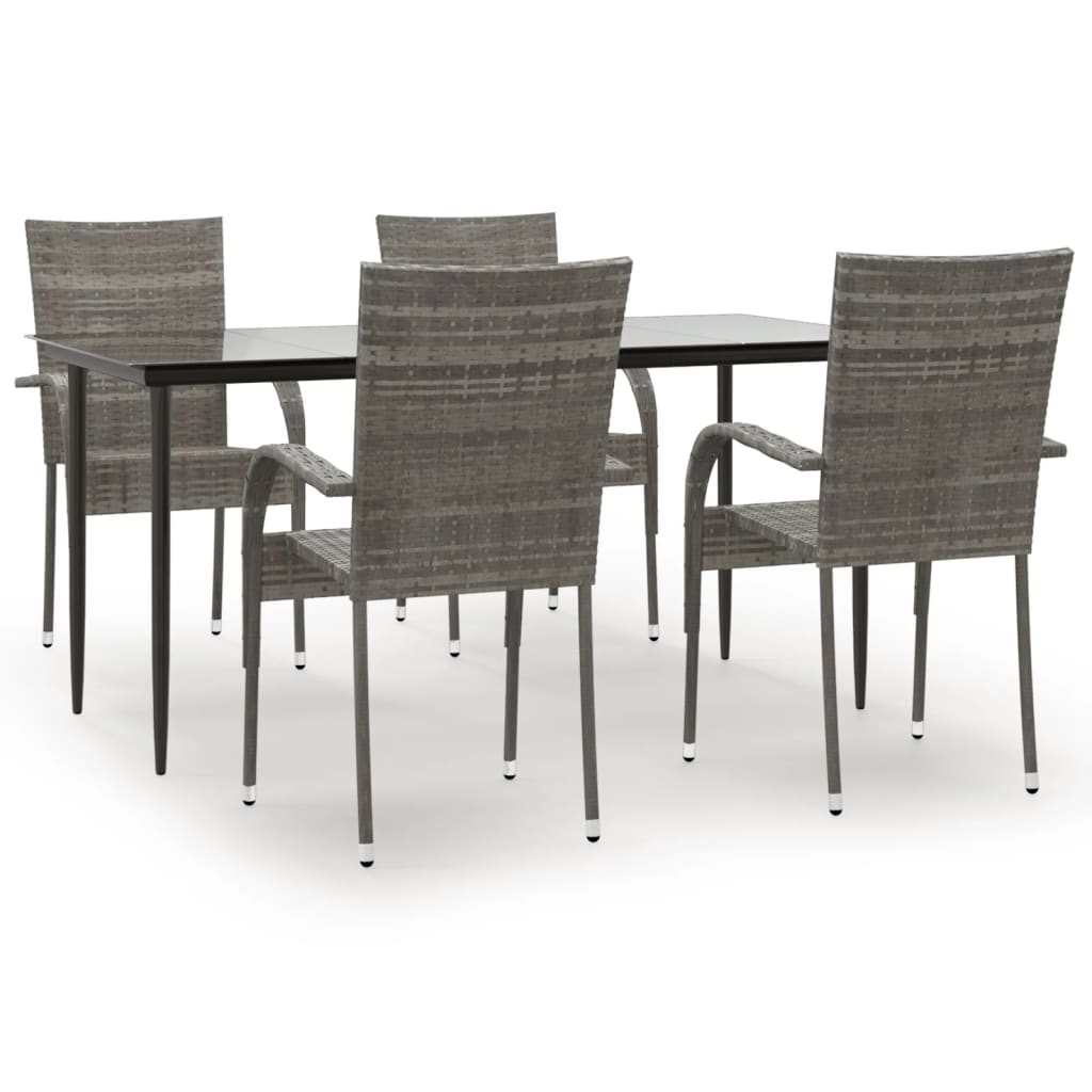 8720845764807_a_en_hd_1 vidaXL 5 Piece Garden Dining Set Grey Poly Rattan - Image 2