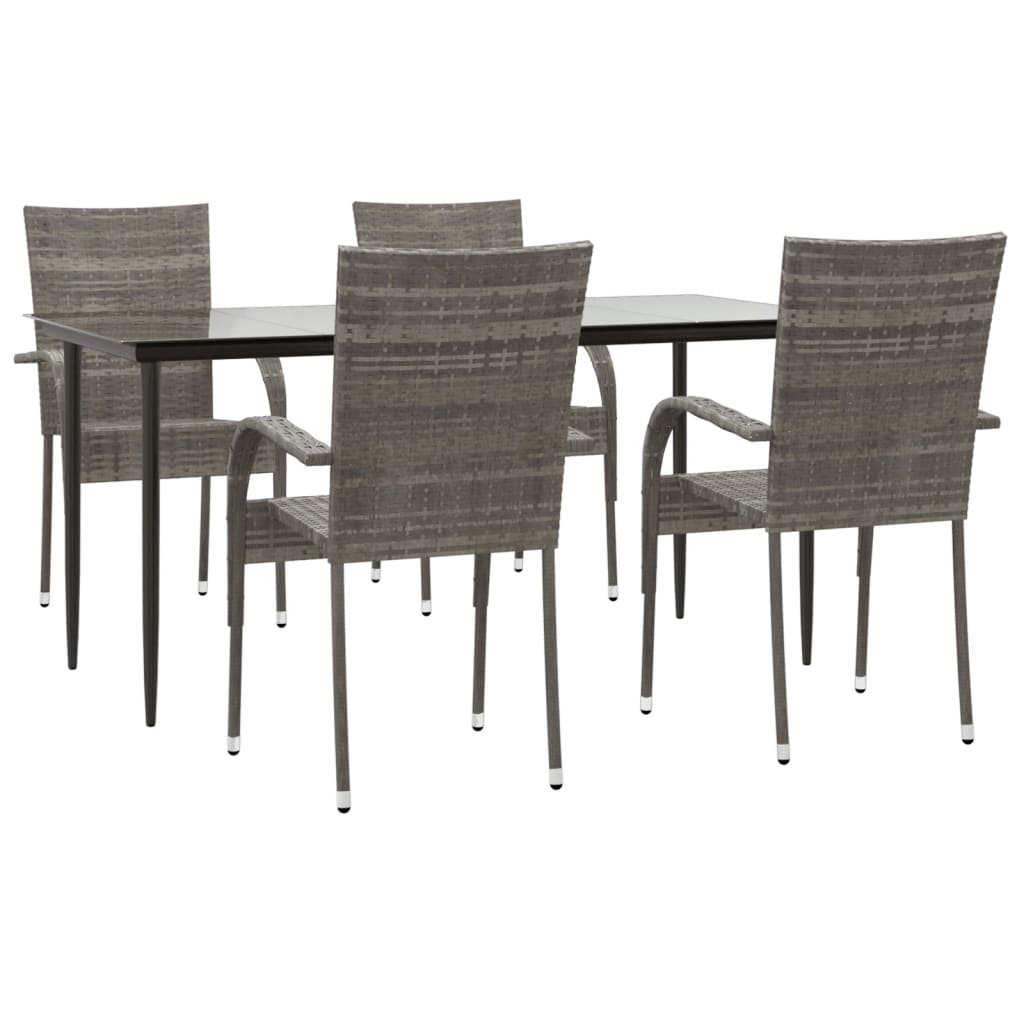 8720845764807_g_en_hd_1 vidaXL 5 Piece Garden Dining Set Grey Poly Rattan - Image 3