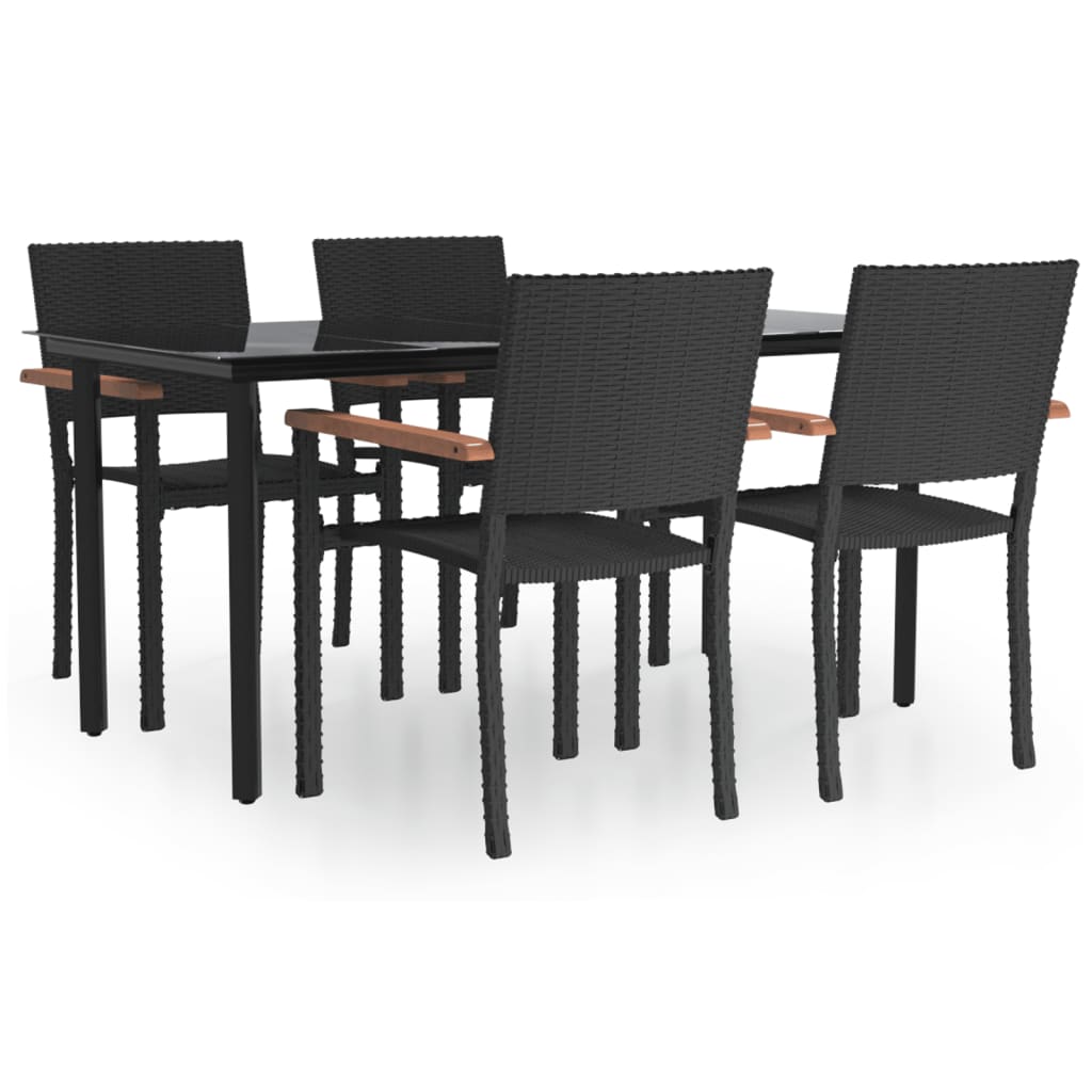 8720845764845_a_en_hd_1 vidaXL 5 Piece Garden Dining Set Black Poly Rattan - Image 2