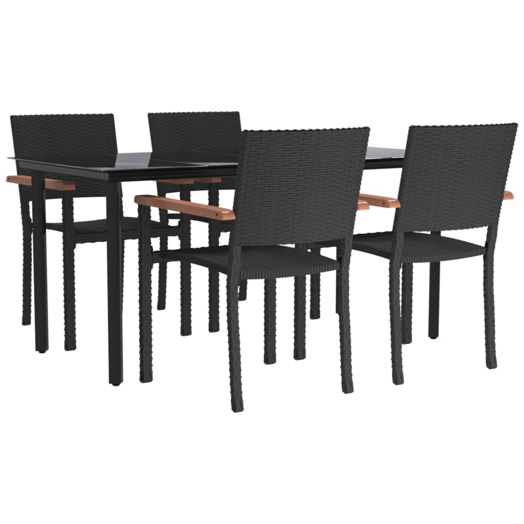 8720845764845_g_en_hd_1 vidaXL 5 Piece Garden Dining Set Black Poly Rattan - Image 3