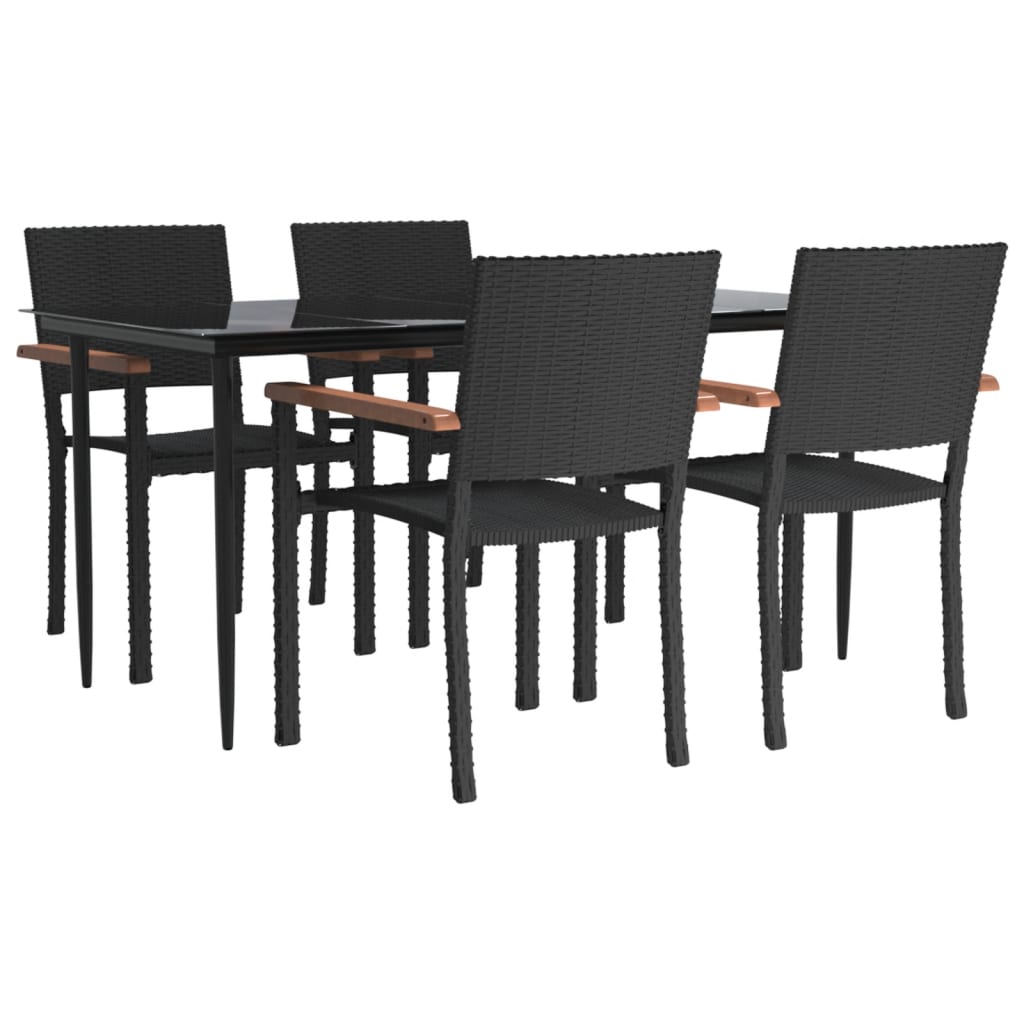 8720845764883_g_en_hd_1 vidaXL 5 Piece Garden Dining Set Black Poly Rattan - Image 3