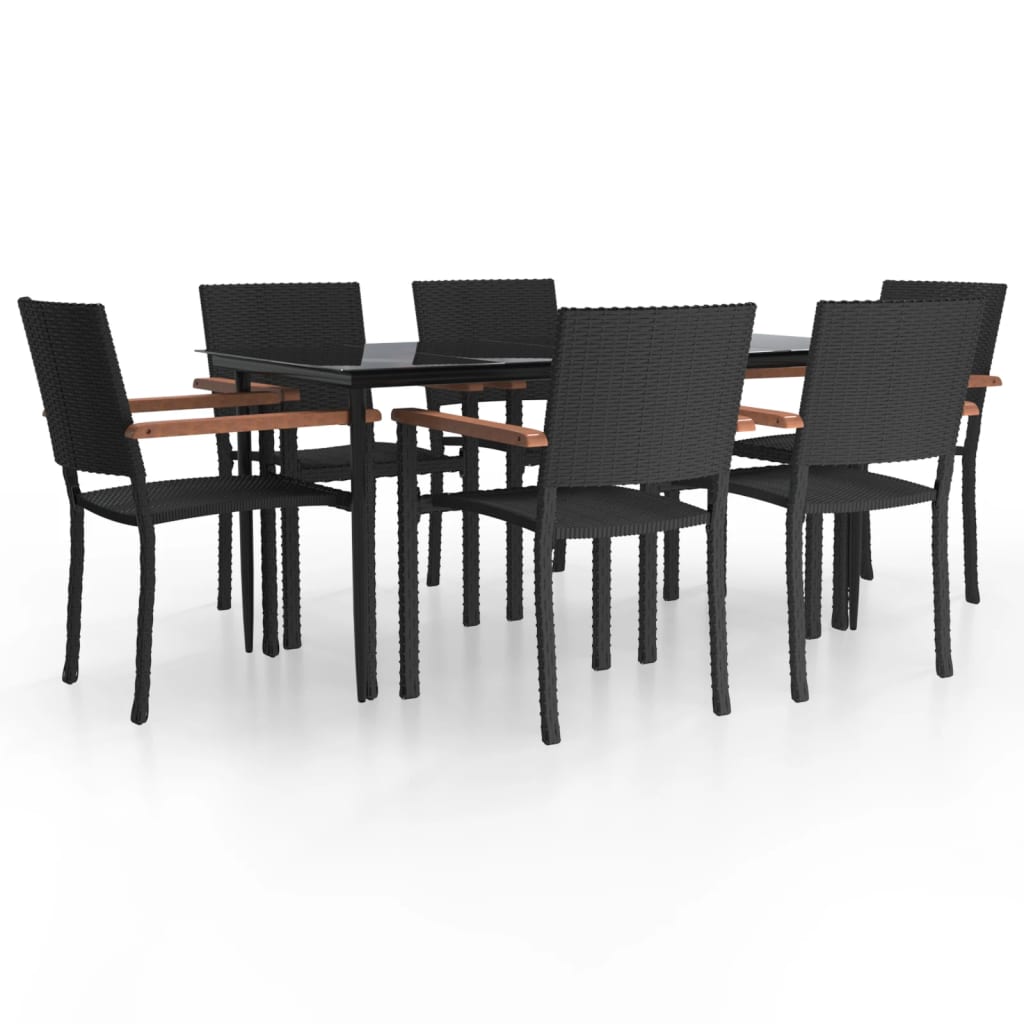 8720845764890_a_en_hd_1 vidaXL 7 Piece Garden Dining Set Black Poly Rattan - Image 2