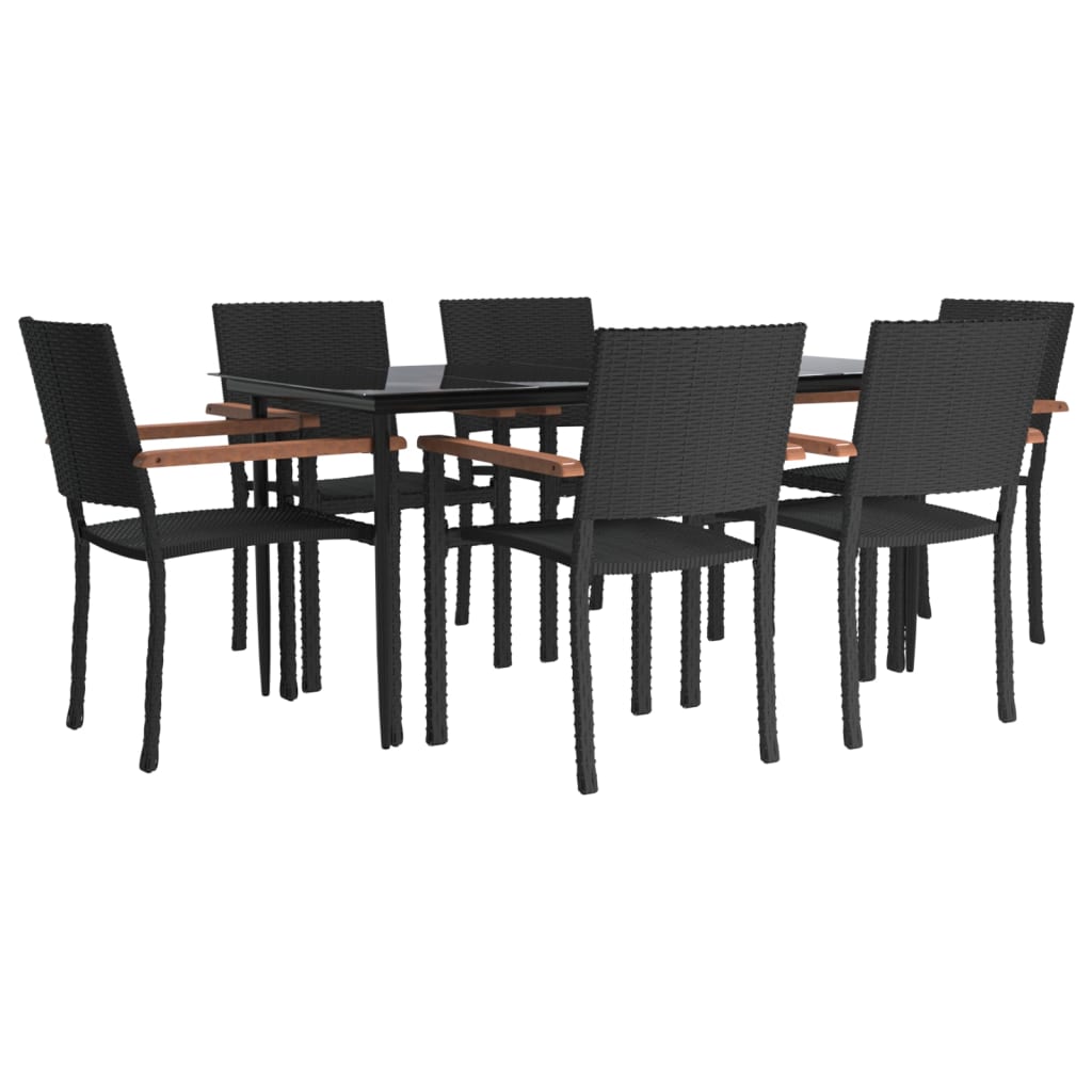 8720845764890_g_en_hd_1 vidaXL 7 Piece Garden Dining Set Black Poly Rattan - Image 3