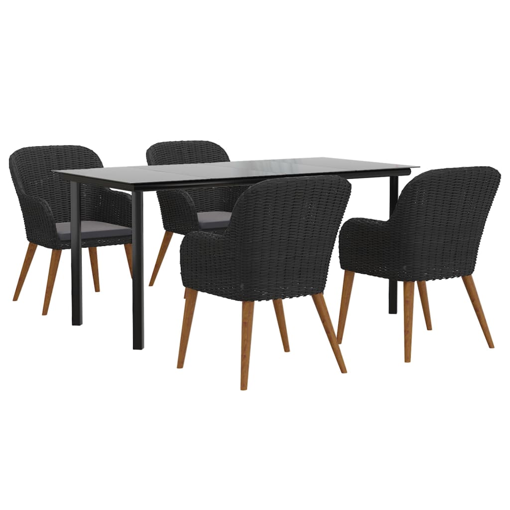 8720845765224_g_en_hd_1 vidaXL 5 Piece Garden Dining Set with Cushions Black - Image 3
