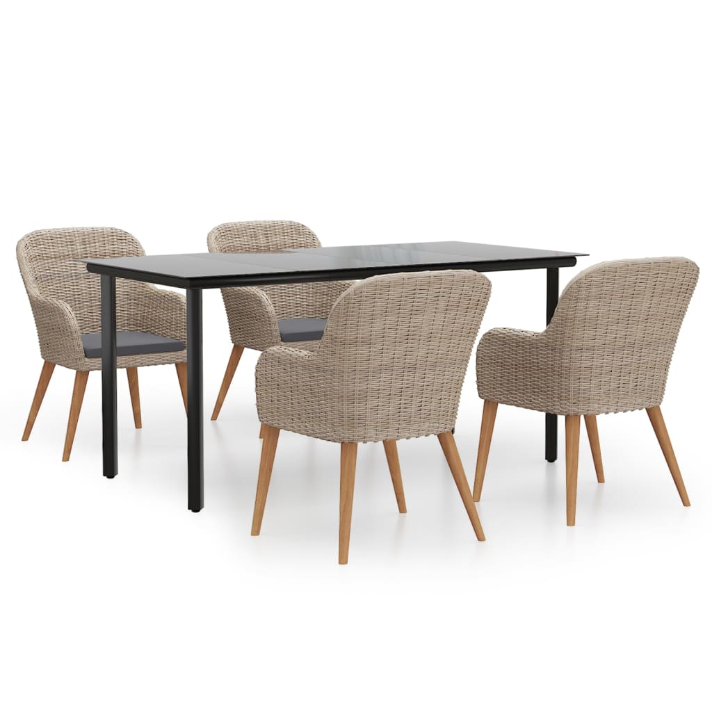 8720845765262_a_en_hd_1 vidaXL 5 Piece Garden Dining Set with Cushions Brown - Image 2