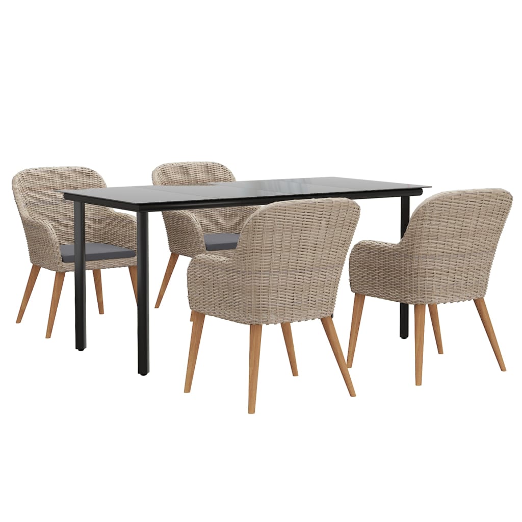 8720845765262_g_en_hd_1 vidaXL 5 Piece Garden Dining Set with Cushions Brown - Image 3