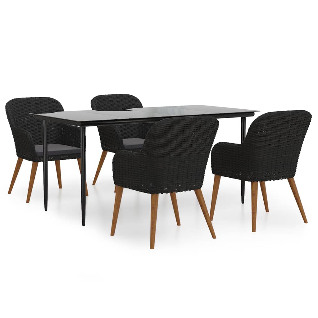 8720845765309_a_en_hd_1 vidaXL 5 Piece Garden Dining Set with Cushions Black - Image 2