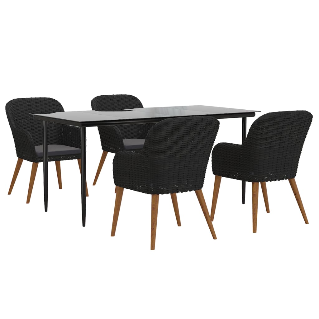 8720845765309_g_en_hd_1 vidaXL 5 Piece Garden Dining Set with Cushions Black - Image 3