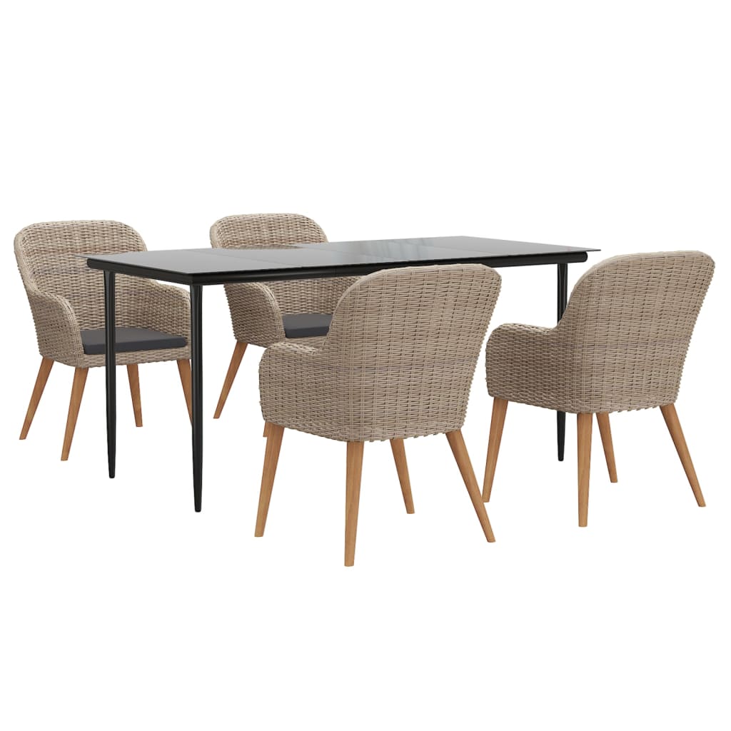 8720845765347_g_en_hd_1 vidaXL 5 Piece Garden Dining Set with Cushions Brown - Image 3