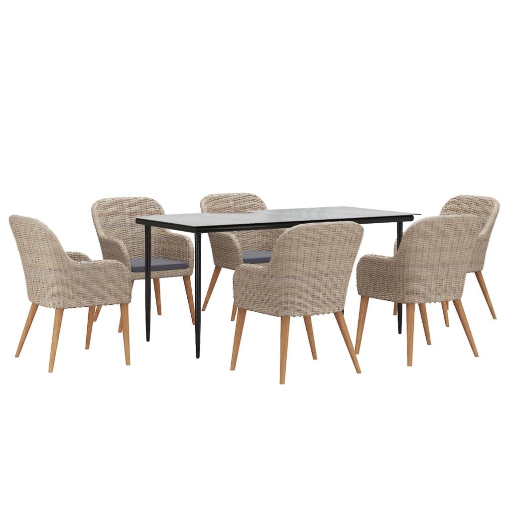 8720845765354_g_en_hd_1 vidaXL 7 Piece Garden Dining Set with Cushions Brown - Image 3