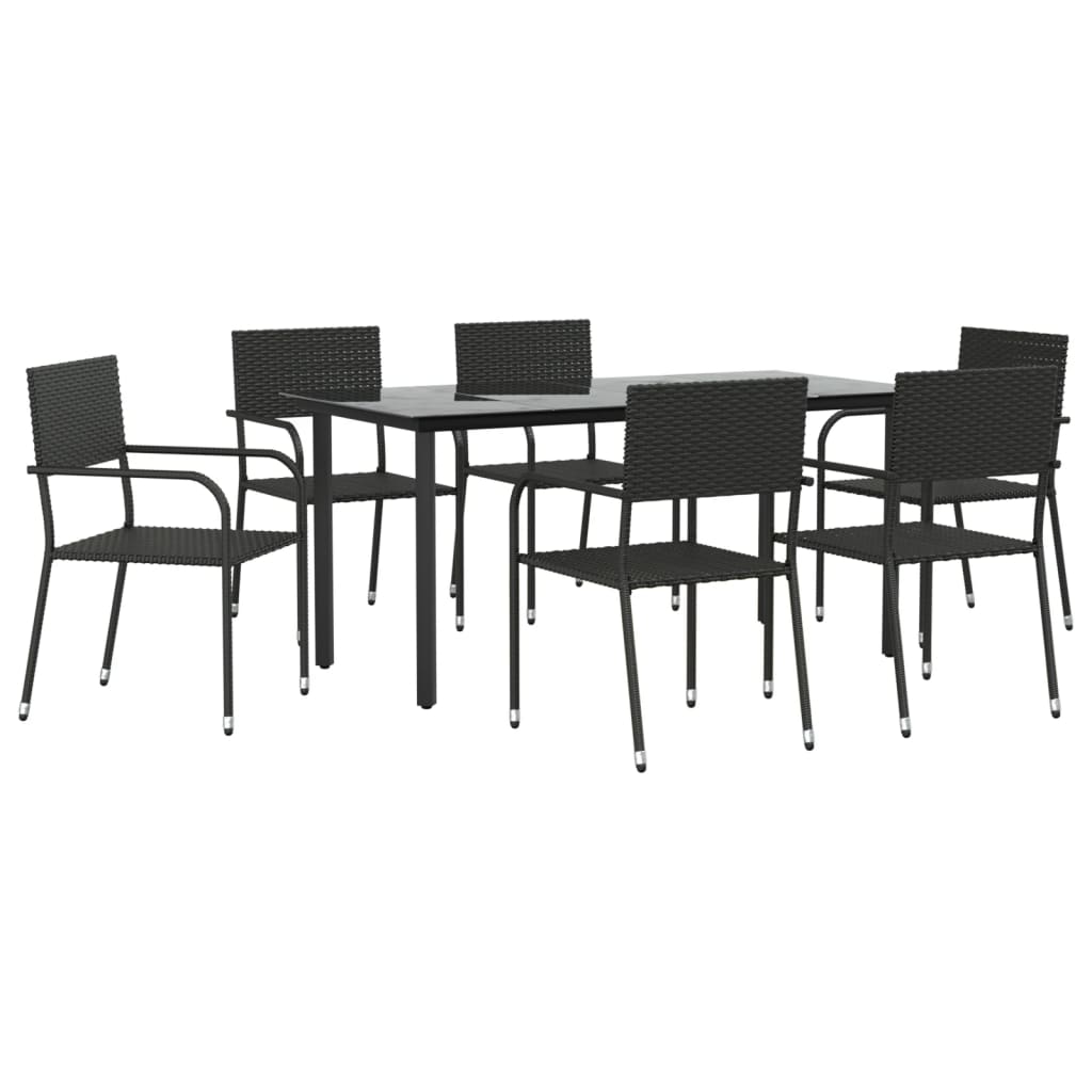 8720845765552_a_en_hd_1 vidaXL 7 Piece Garden Dining Set Black Poly Rattan - Image 2