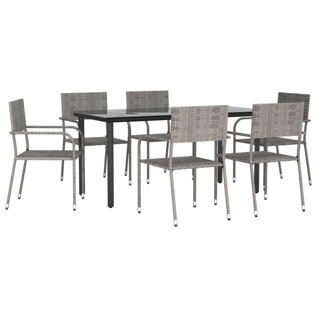 8720845765590_a_en_hd_1 vidaXL 7 Piece Garden Dining Set Grey Poly Rattan - Image 2