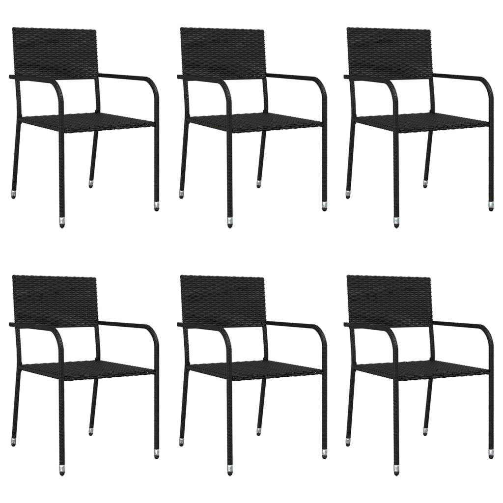 8720845765637_g_en_hd_1 vidaXL 7 Piece Garden Dining Set Black Poly Rattan - Image 3