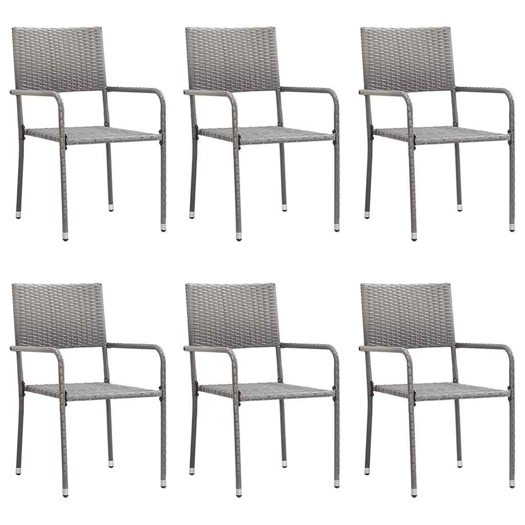 8720845765675_a_en_hd_1 vidaXL 7 Piece Garden Dining Set Grey Poly Rattan - Image 2
