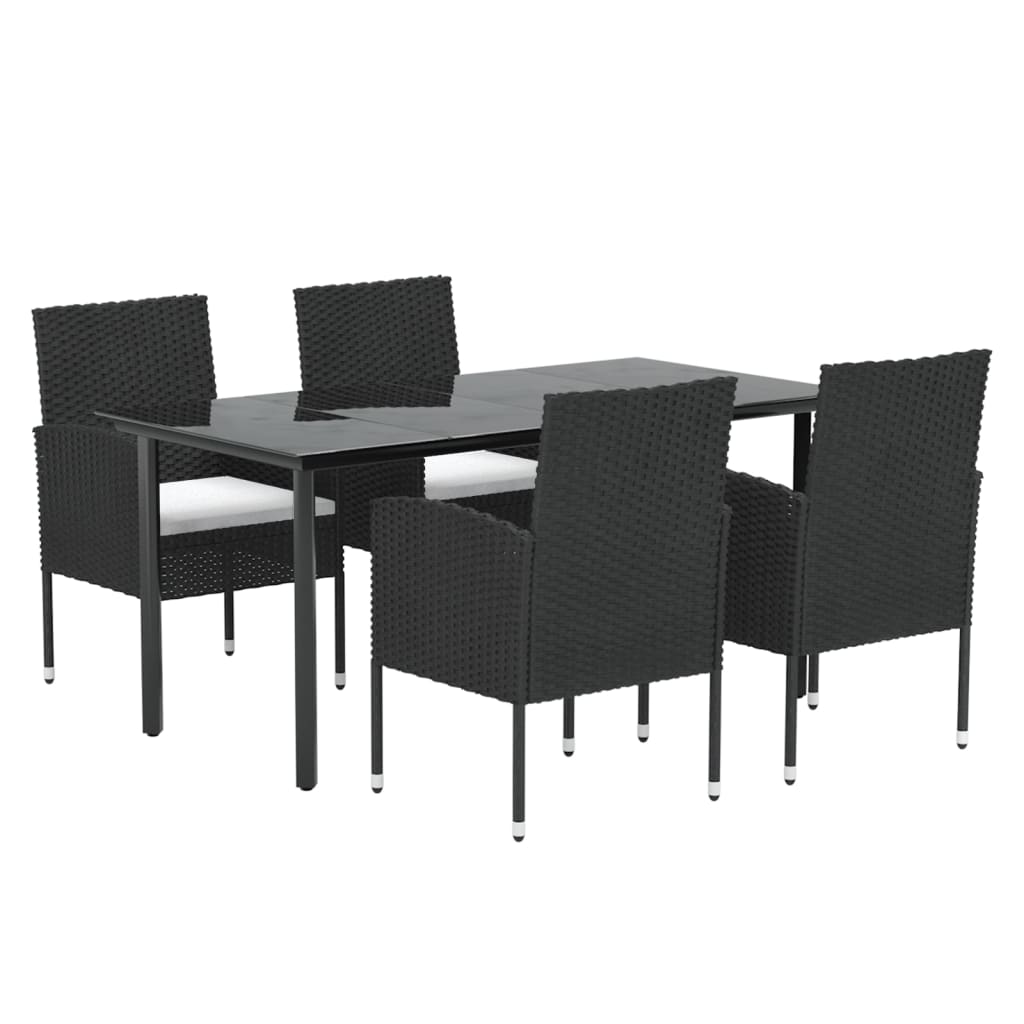 8720845765705_g_en_hd_1 vidaXL 5 Piece Garden Dining Set with Cushions Black Poly Rattan - Image 3