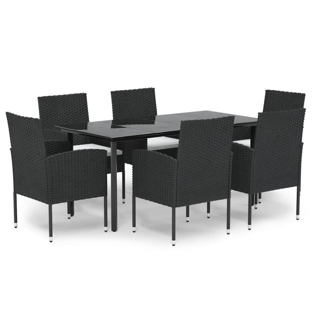 8720845765712_a_en_hd_1 vidaXL 7 Piece Garden Dining Set with Cushions Black Poly Rattan - Image 2