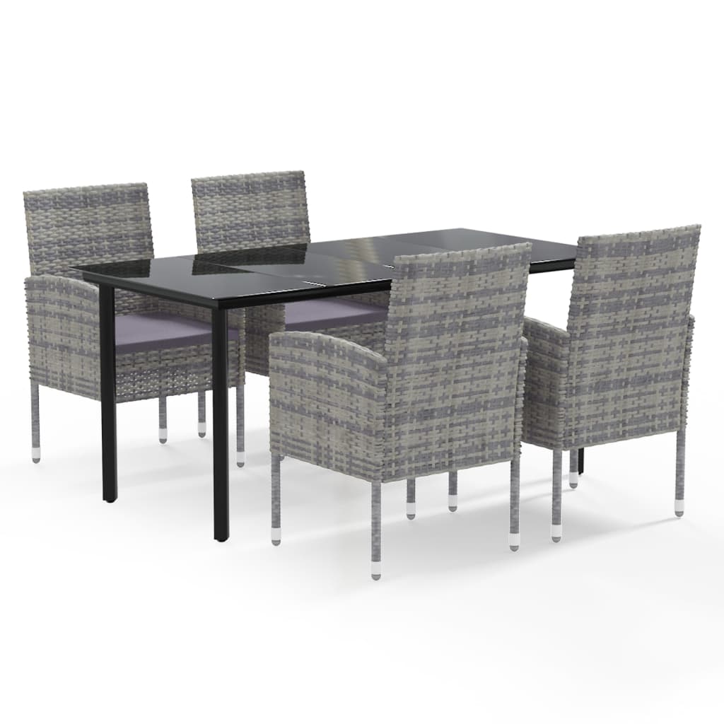 8720845765743_a_en_hd_1 vidaXL 5 Piece Garden Dining Set with Cushions Anthracite Poly Rattan - Image 2