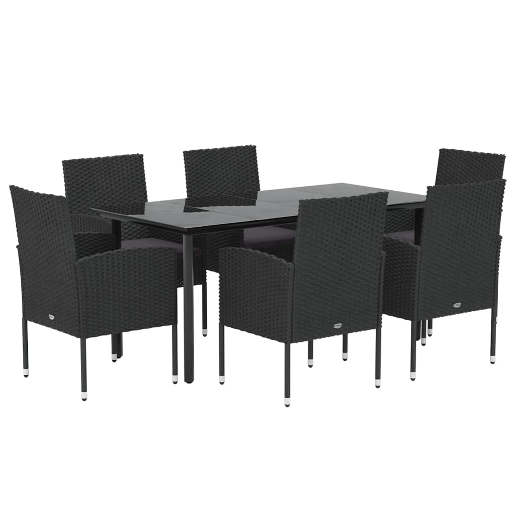 8720845765798_g_en_hd_1 vidaXL 7 Piece Garden Dining Set with Cushions Black Poly Rattan - Image 3