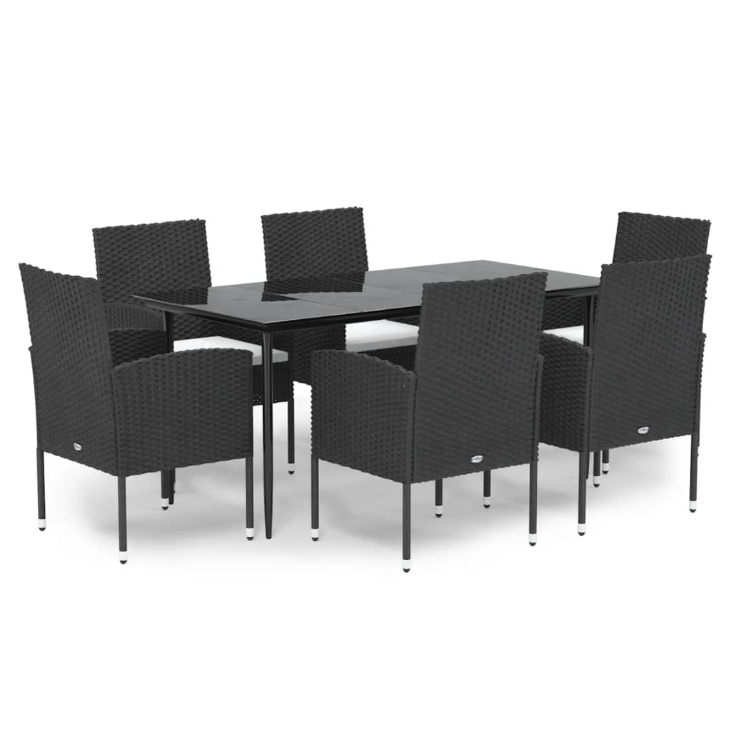 8720845765835_a_en_hd_1 vidaXL 7 Piece Garden Dining Set with Cushions Black Poly Rattan - Image 2