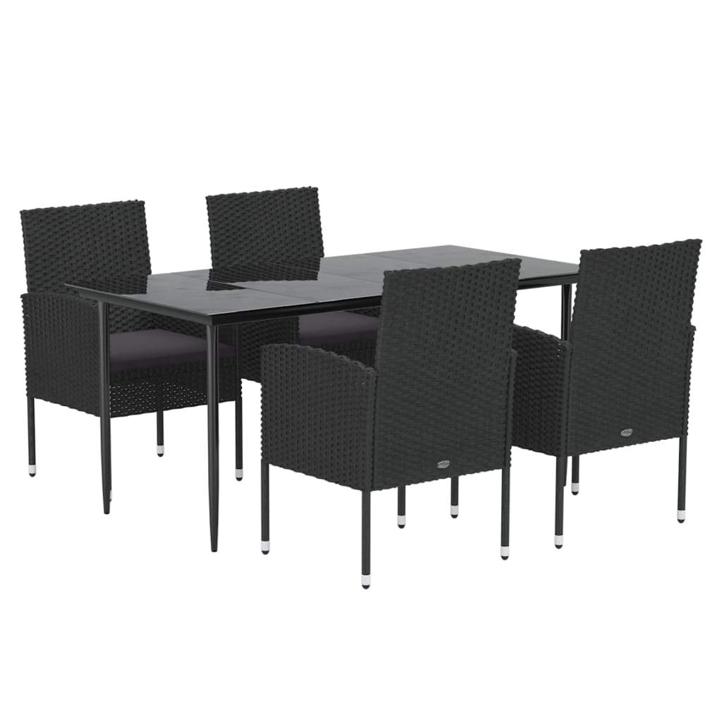 8720845765903_g_en_hd_1 vidaXL 5 Piece Garden Dining Set with Cushions Black Poly Rattan - Image 3