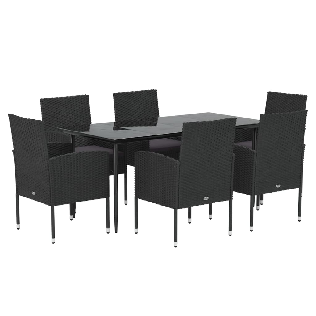 8720845765910_g_en_hd_1 vidaXL 7 Piece Garden Dining Set with Cushions Black Poly Rattan - Image 3