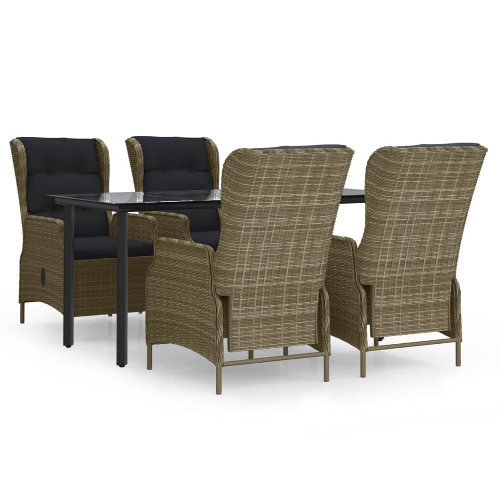 8720845766023_a_en_hd_1 vidaXL 5 Piece Garden Dining Set Brown Poly Rattan - Image 2