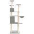 vidaXL Cat Tree with Sisal Scratching Posts Light Grey 166 cm - Image 4