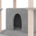 vidaXL Cat Tree with Sisal Scratching Posts Light Grey 166 cm - Image 6