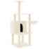 vidaXL Cat Tree with Sisal Scratching Posts Cream 132 cm - Image 2