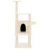 vidaXL Cat Tree with Sisal Scratching Posts Cream 132 cm - Image 3