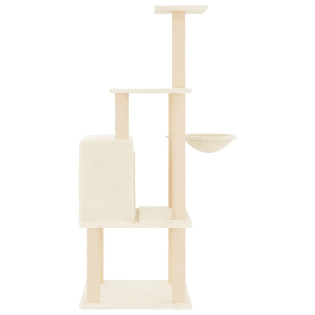 8720845766702_g_en_hd_2 vidaXL Cat Tree with Sisal Scratching Posts Cream 132 cm - Image 4