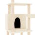 vidaXL Cat Tree with Sisal Scratching Posts Cream 132 cm - Image 6
