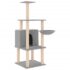vidaXL Cat Tree with Sisal Scratching Posts Light Grey 132 cm - Image 2