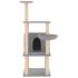 vidaXL Cat Tree with Sisal Scratching Posts Light Grey 132 cm - Image 3