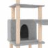 vidaXL Cat Tree with Sisal Scratching Posts Light Grey 132 cm - Image 6