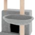 vidaXL Cat Tree with Sisal Scratching Posts Light Grey 132 cm - Image 7