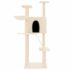 vidaXL Cat Tree with Sisal Scratching Posts Cream 143 cm - Image 3