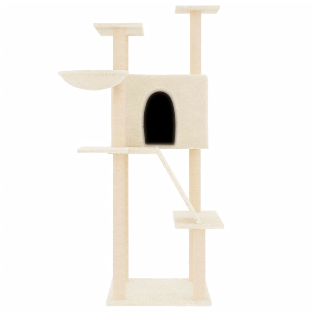8720845766733_g_en_hd_1 vidaXL Cat Tree with Sisal Scratching Posts Cream 143 cm - Image 3